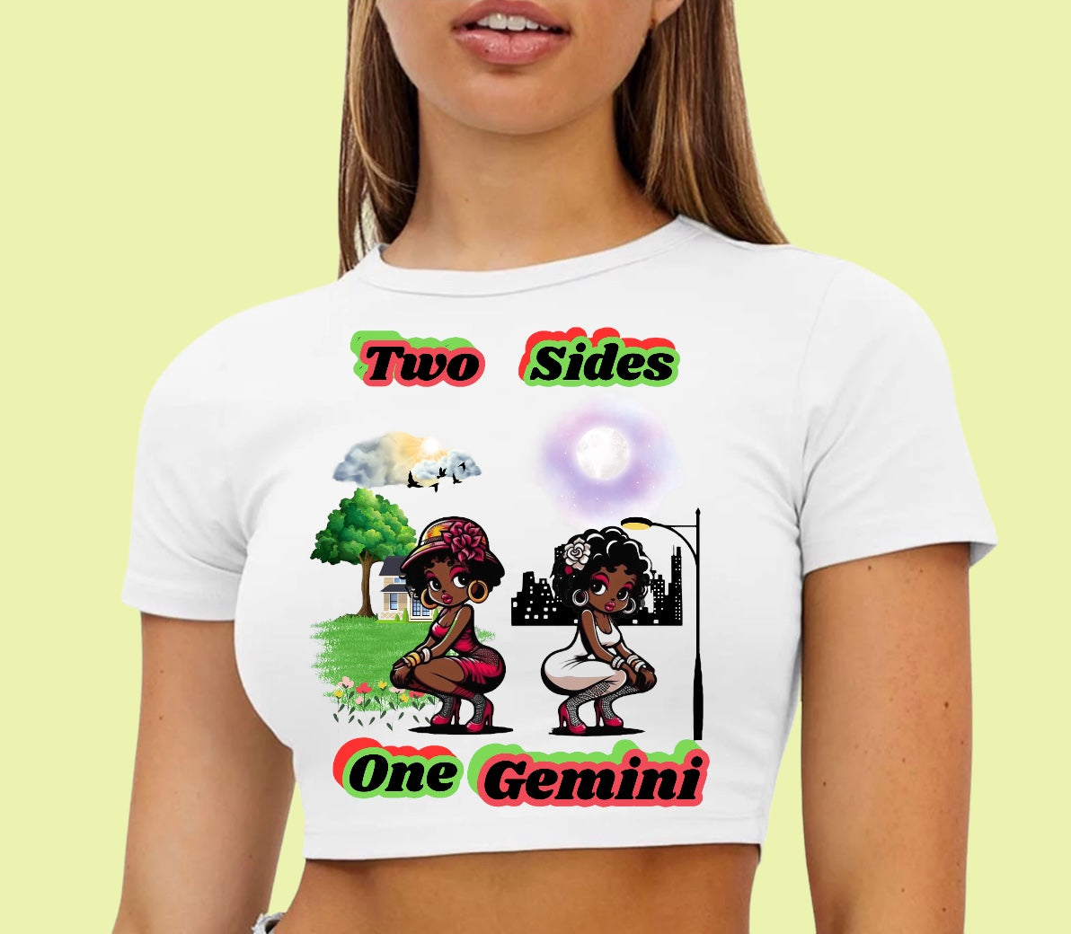 Two side one Gemini Crop top