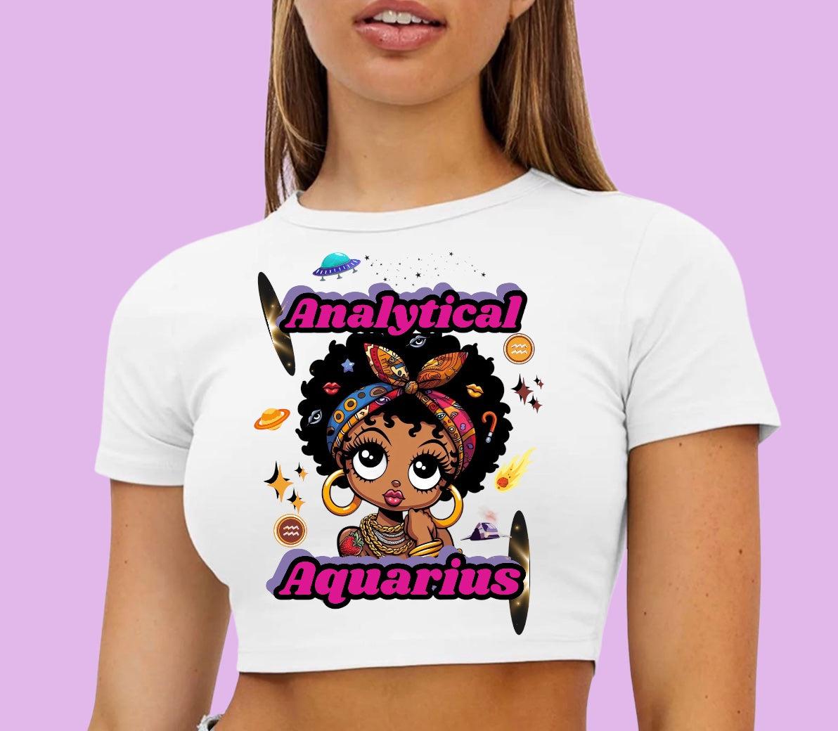 Analytical Aquarius crop top